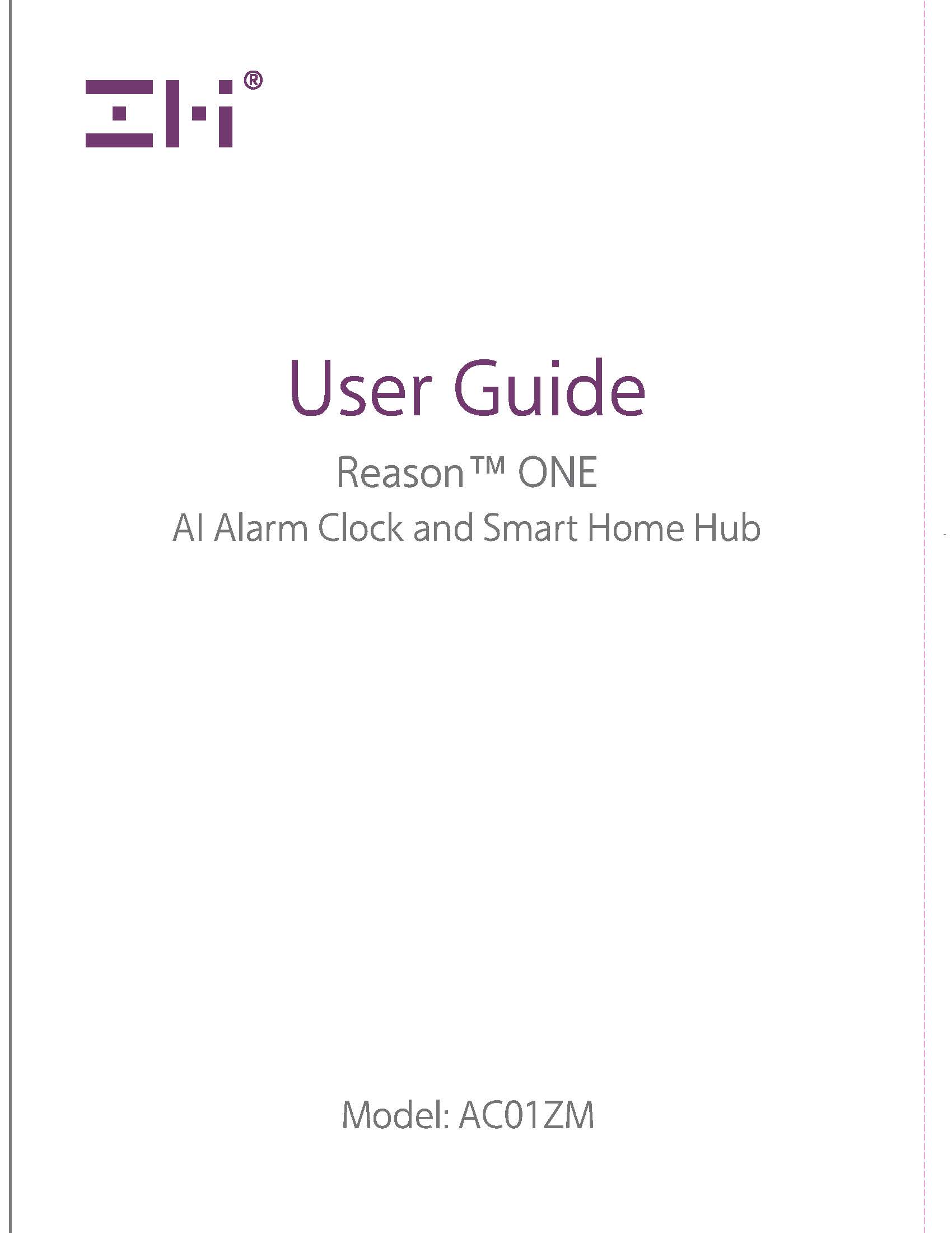 Set up the Reason ONE smart alarm clock—Quick Start Guide Reason